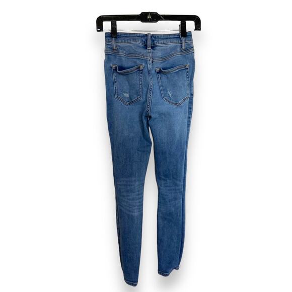 Forever 21 Womens Jeans Size 24 Skinny Ripped Destroyed Destructed Holes Blue - Picture 2 of 6